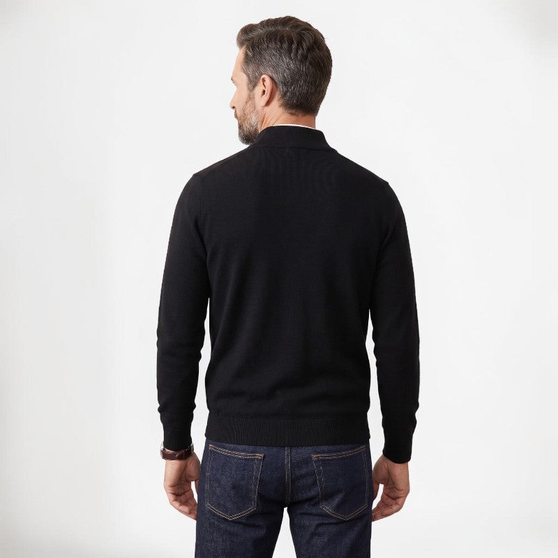 Orvalés | Pull Homme Col Cheminée Zippé Épais Couleur Unie