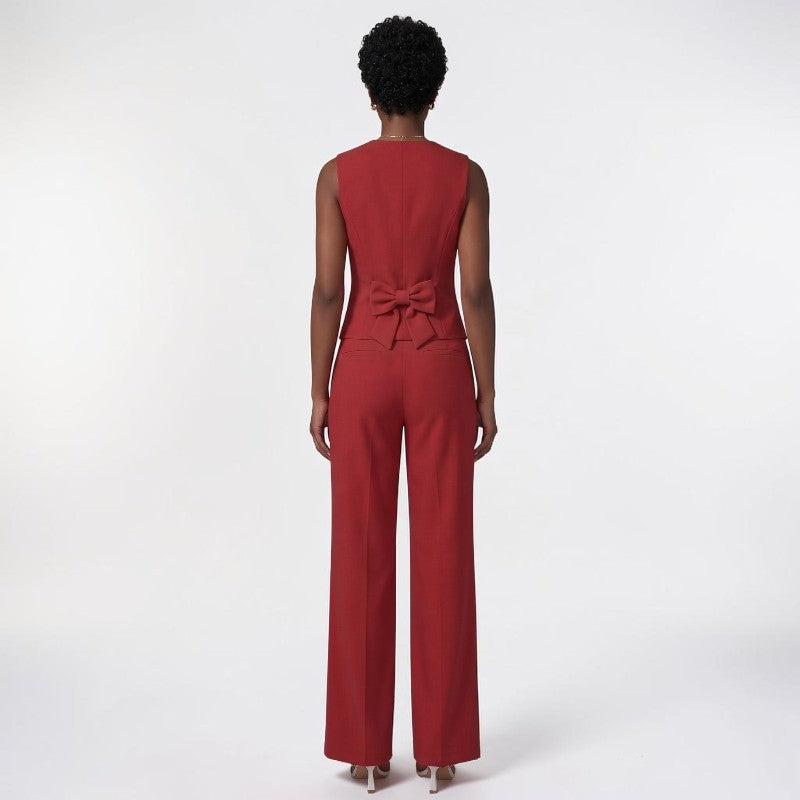 Orvalés | Ensemble Femme Chic Bureau Gilet et Pantalon Droit