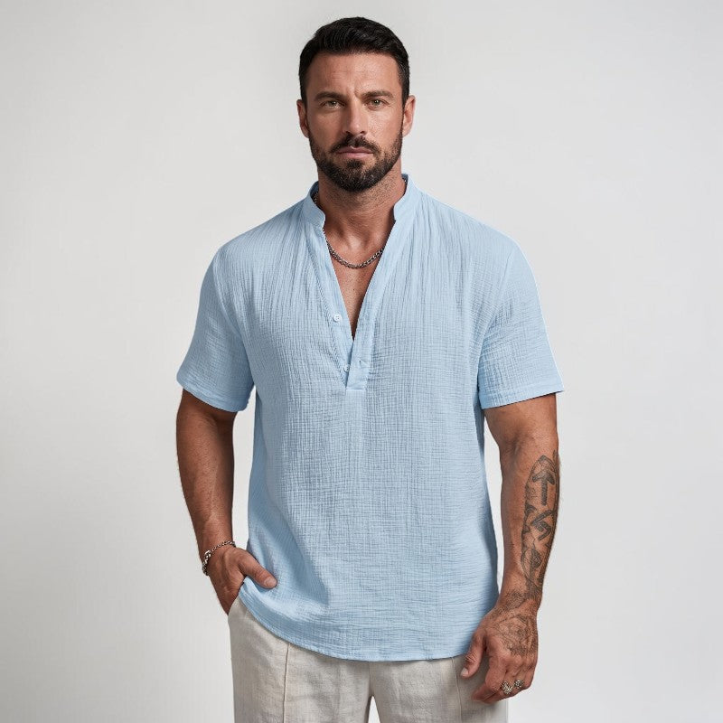 Orvalés | Chemise Henley en Lin Homme – Confort Respirant pour l'Été