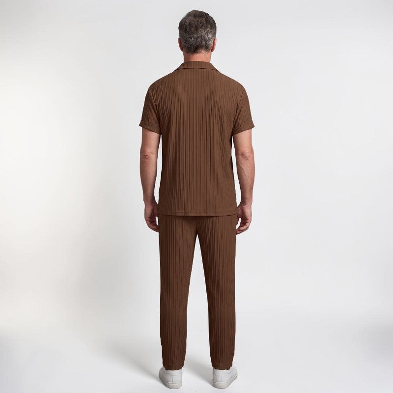 Orvalés | Ensemble Homme en Lin Chemise Manches Courtes et Pantalon