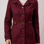 Orvalés | Manteau Tweed Femme Mi-Long Couleur Unie Hiver