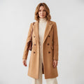 Orvalés | Manteau tweed femme double boutonnage coupe ample mi-long