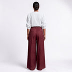 Orvalés | Pantalon Large Femme en Lin Taille Haute à Cordon d'Été