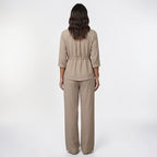 Orvalés | Ensemble Élégant Femme Coupe Classique Pantalon Large Luxe