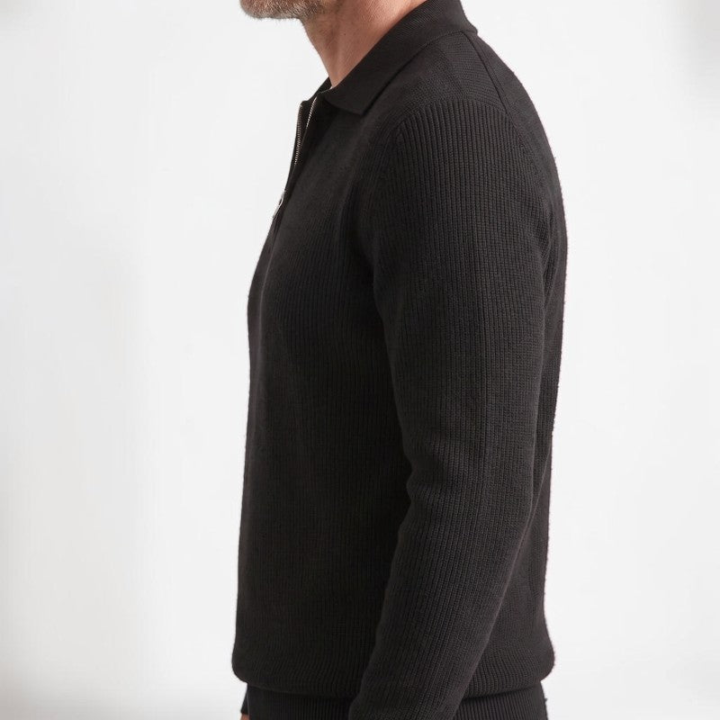 Orvalés | Pull homme col châle zip maille épaisse décontracté