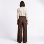 Orvalés | Pantalon Large Femme en Lin Taille Haute à Cordon d'Été