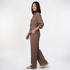 Orvalés | Ensemble Élégant Femme Coupe Classique Pantalon Large Luxe