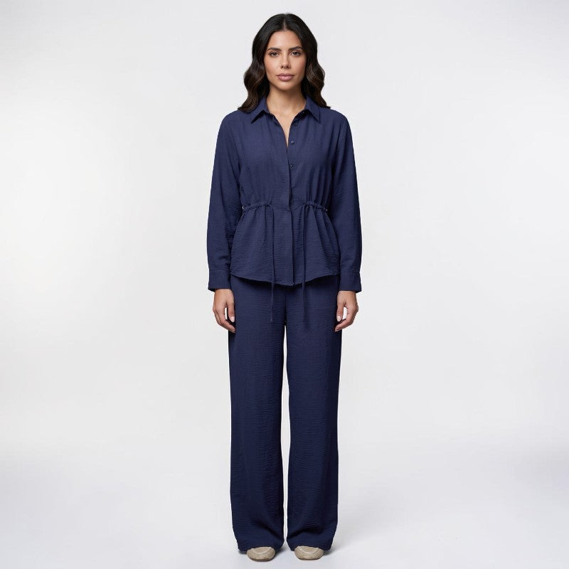 Orvalés | Ensemble Élégant Femme Coupe Classique Pantalon Large Luxe