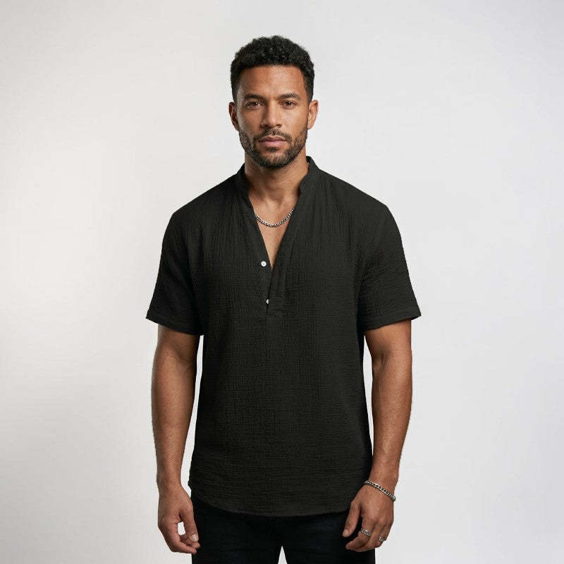 Orvalés | Chemise Henley en Lin Homme – Confort Respirant pour l'Été
