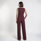 Orvalés | Ensemble Femme Rayé Sans Manches Pantalon Large Élégant