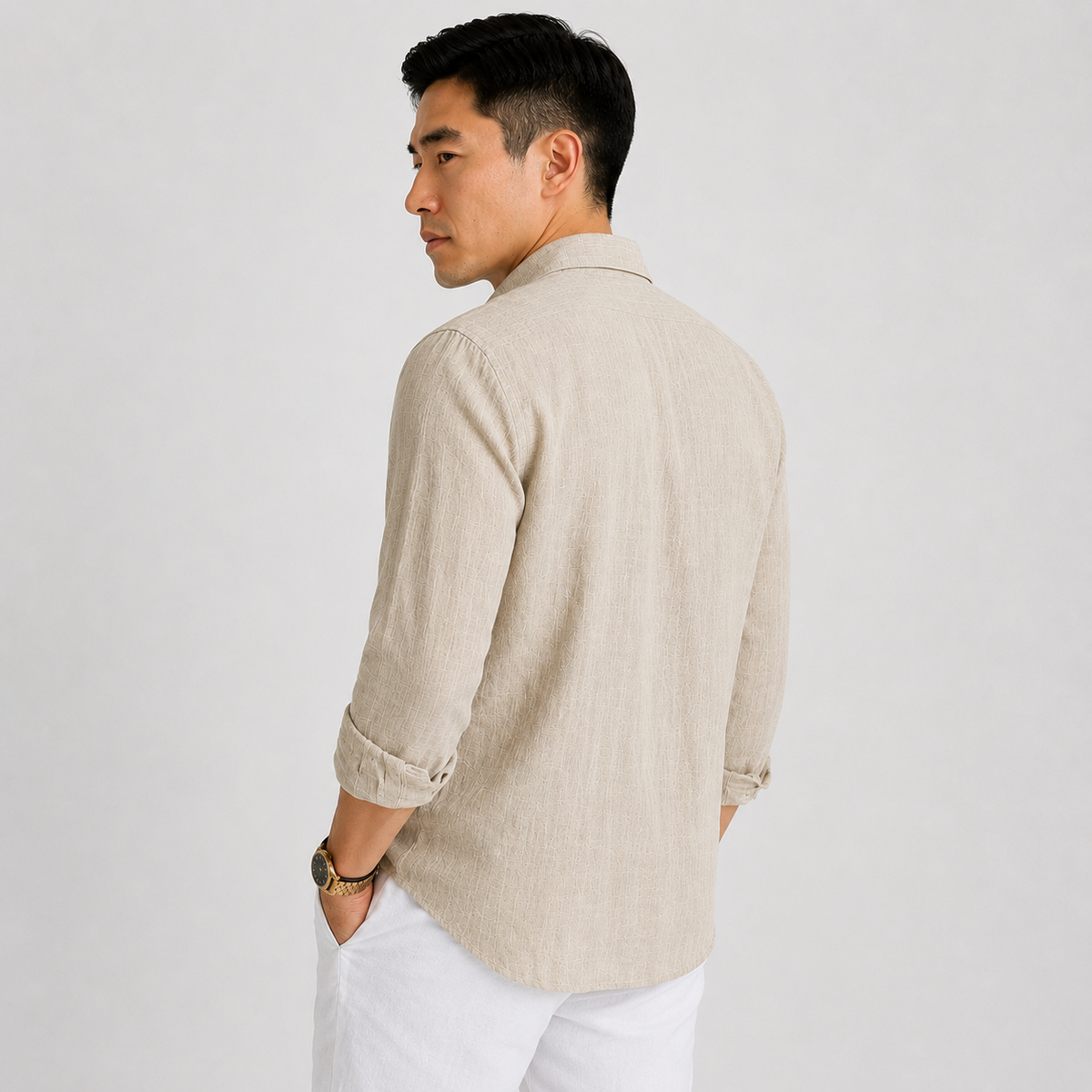 Orvalés | Men's Long-Sleeve Linen Shirt – Casual Vacation Style