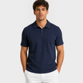 Orvalés | Men's Short-Sleeve Jacquard Knit Polo – Refined Style
