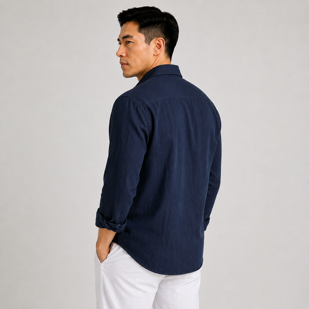 Orvalés | Men's Long-Sleeve Linen Shirt – Casual Vacation Style
