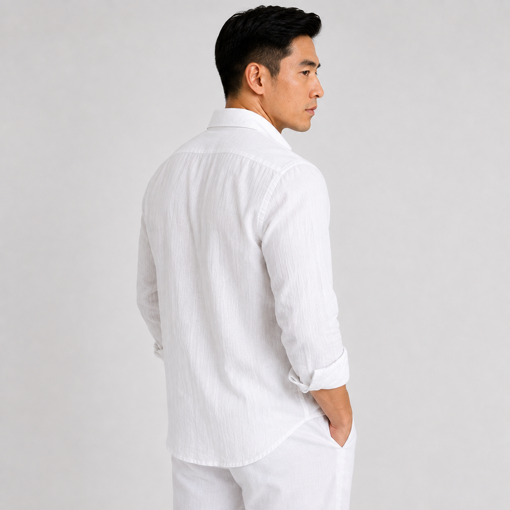 Orvalés | Men's Long-Sleeve Linen Shirt – Casual Vacation Style