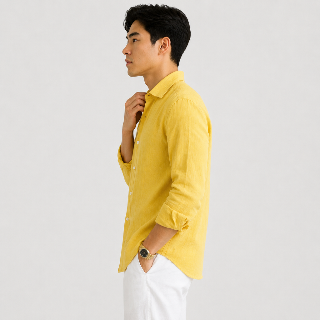 Orvalés | Men's Long-Sleeve Linen Shirt – Casual Vacation Style