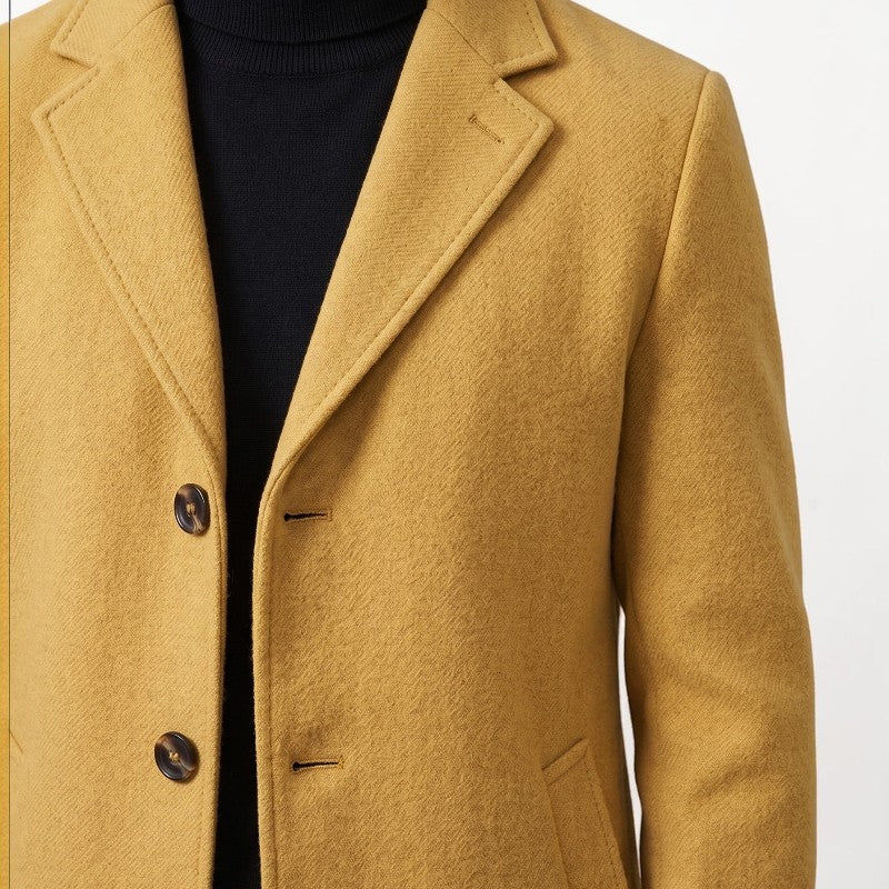Orvalés | Pardessus Homme Long Laine Simple Boutonnage Hiver