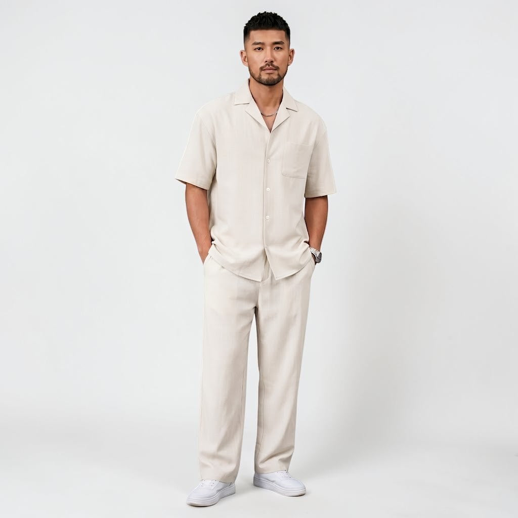 Orvalés | Ensemble Été Homme Deux Pièces Coupe Ample Pantalon Droit