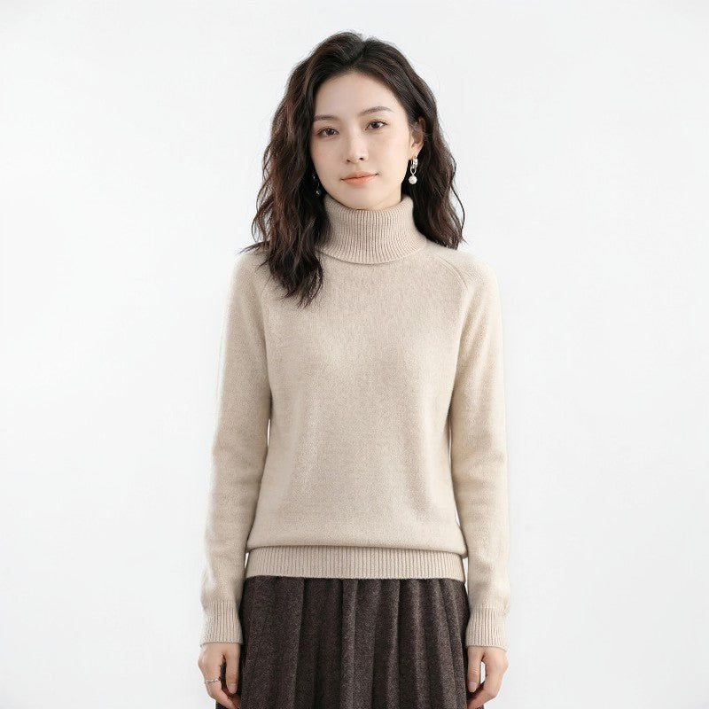Orvalés |  Pull Col Roulé Femme Couleur Unie Confortable Manches Longues