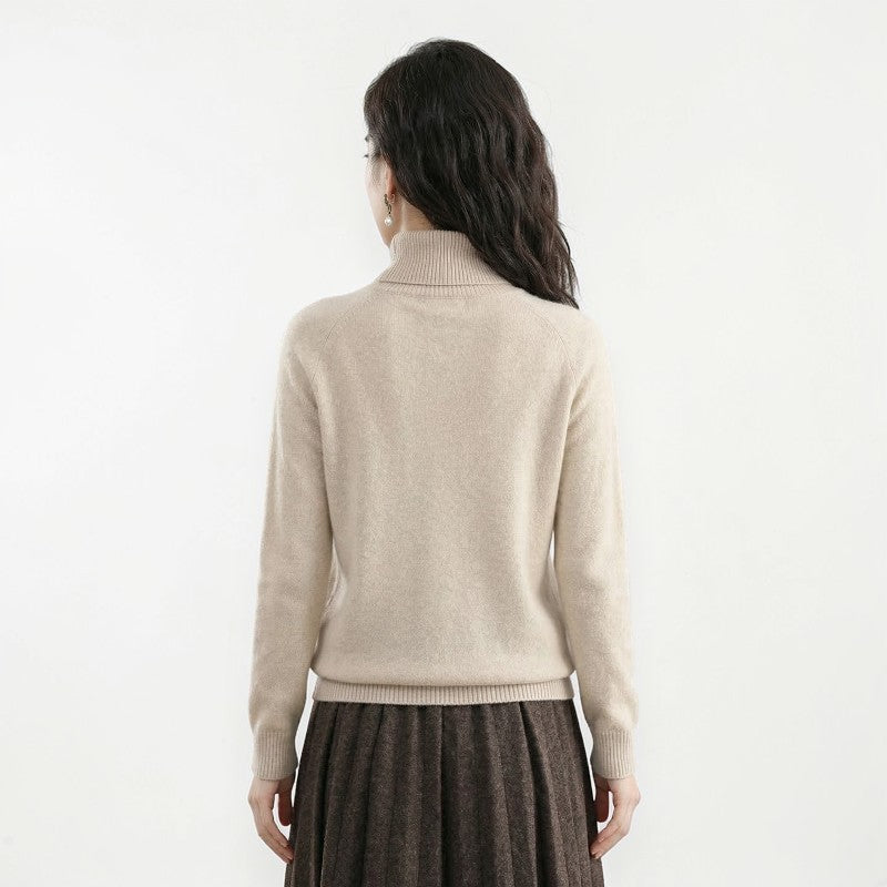 Orvalés |  Pull Col Roulé Femme Couleur Unie Confortable Manches Longues