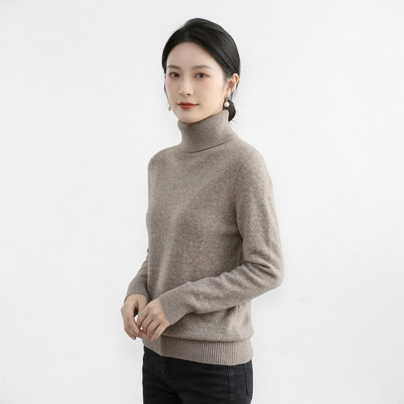 Orvalés |  Pull Col Roulé Femme Couleur Unie Confortable Manches Longues