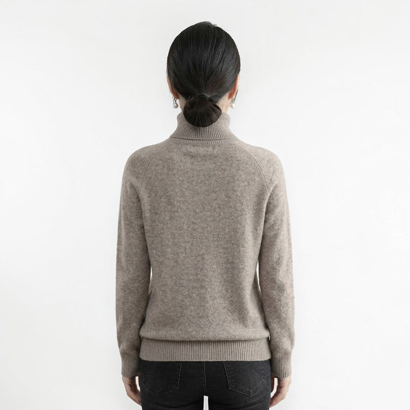Orvalés |  Pull Col Roulé Femme Couleur Unie Confortable Manches Longues