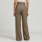 Orvalés |  Pantalon Élégant Femme Coupe Large à Carreaux Travail