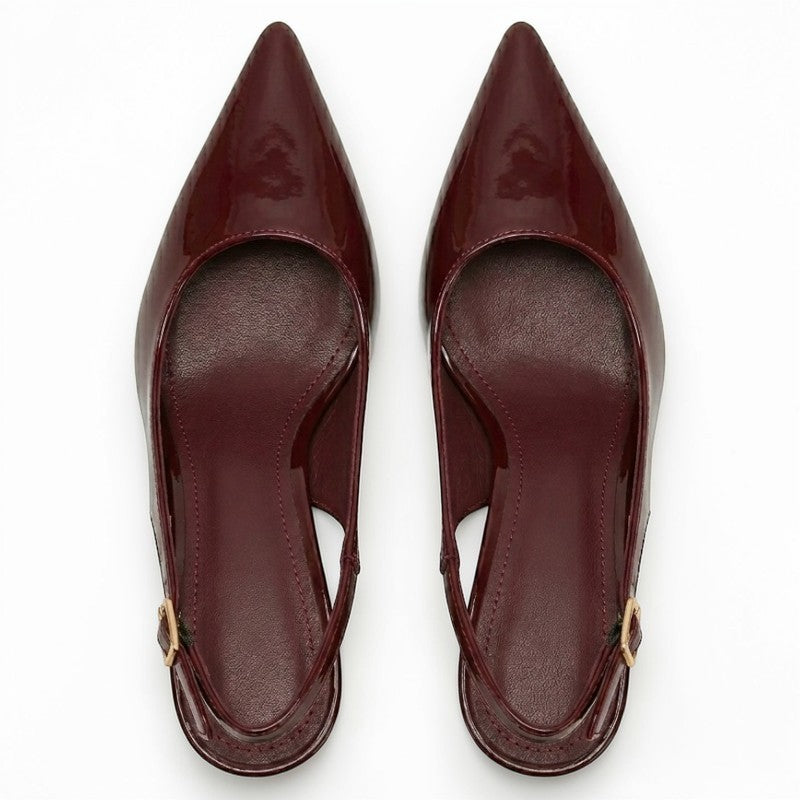 Orvalés |  Escarpins femme rouges talon kitten bride cheville