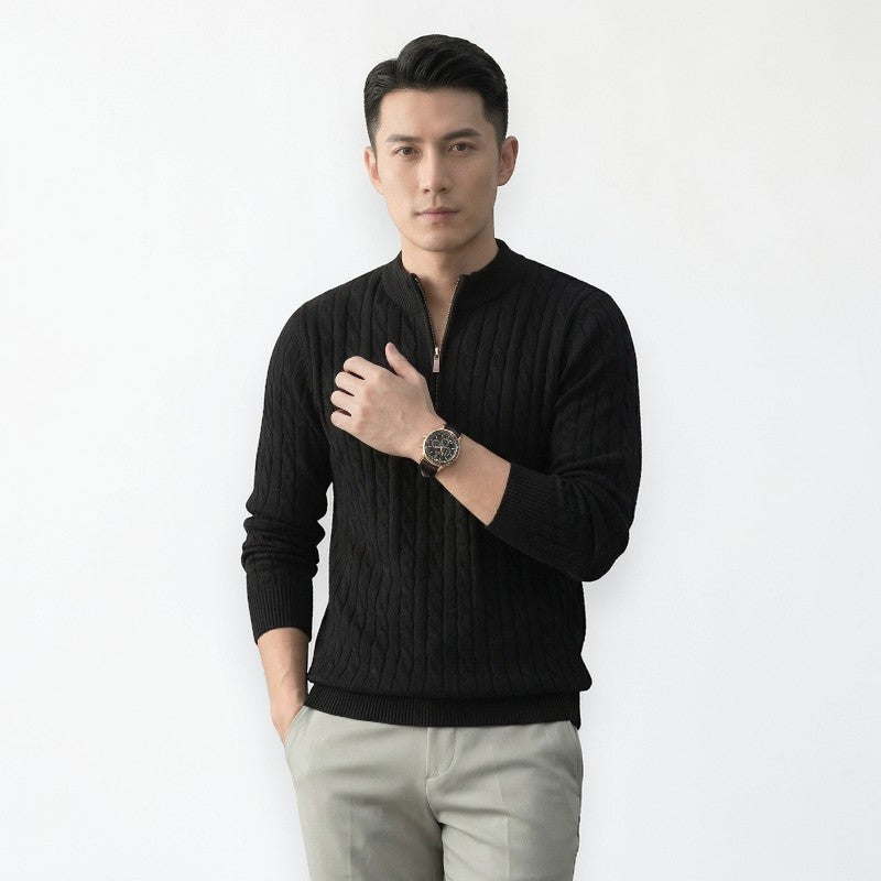 Orvalés  |  Pull Homme Maille Zip Casual Classique