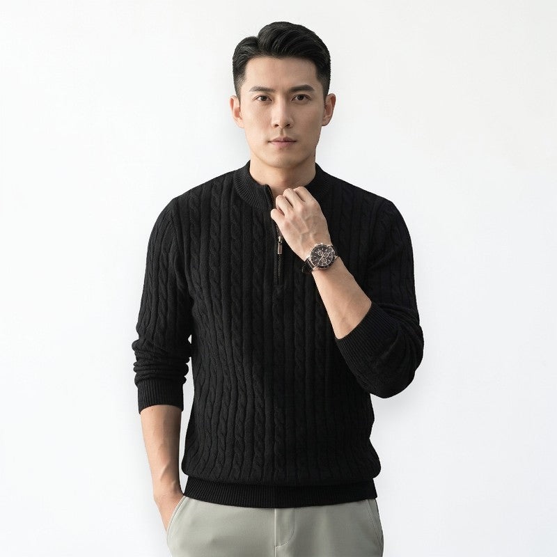 Orvalés  |  Pull Homme Maille Zip Casual Classique