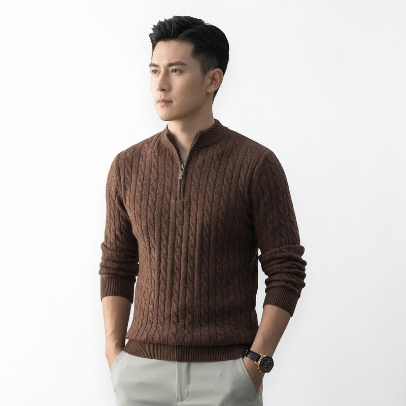 Orvalés  |  Pull Homme Maille Zip Casual Classique