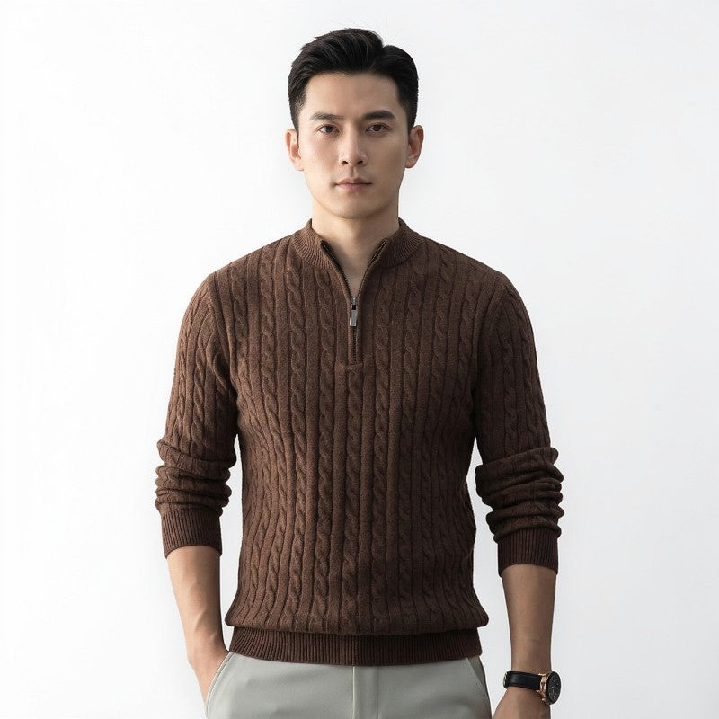 Orvalés  |  Pull Homme Maille Zip Casual Classique