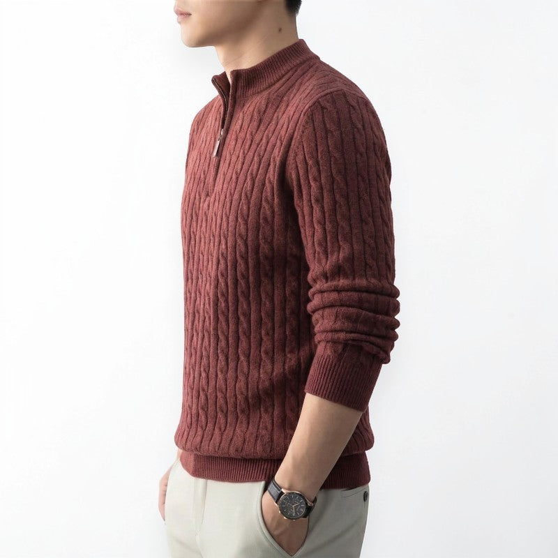 Orvalés  |  Pull Homme Maille Zip Casual Classique
