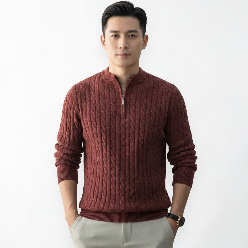 Orvalés  |  Pull Homme Maille Zip Casual Classique