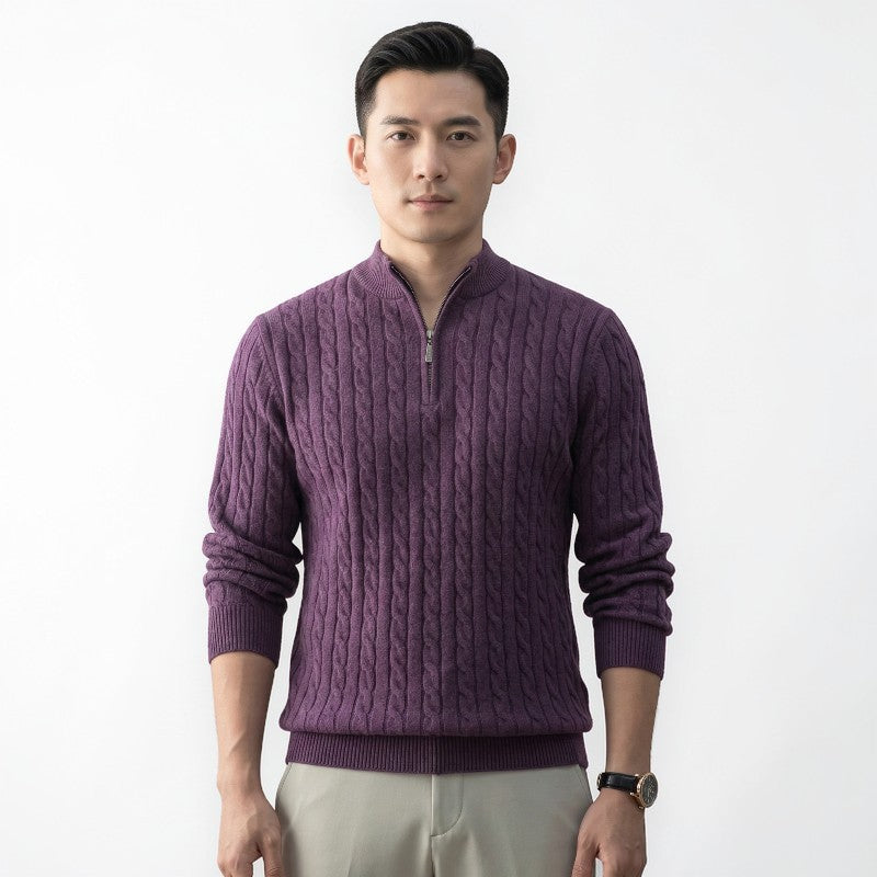 Orvalés  |  Pull Homme Maille Zip Casual Classique