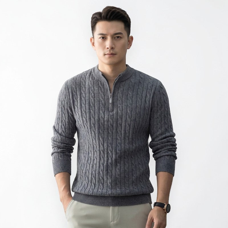 Orvalés  |  Pull Homme Maille Zip Casual Classique