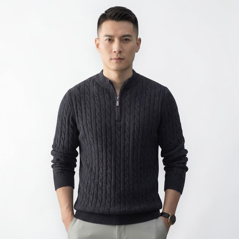 Orvalés  |  Pull Homme Maille Zip Casual Classique
