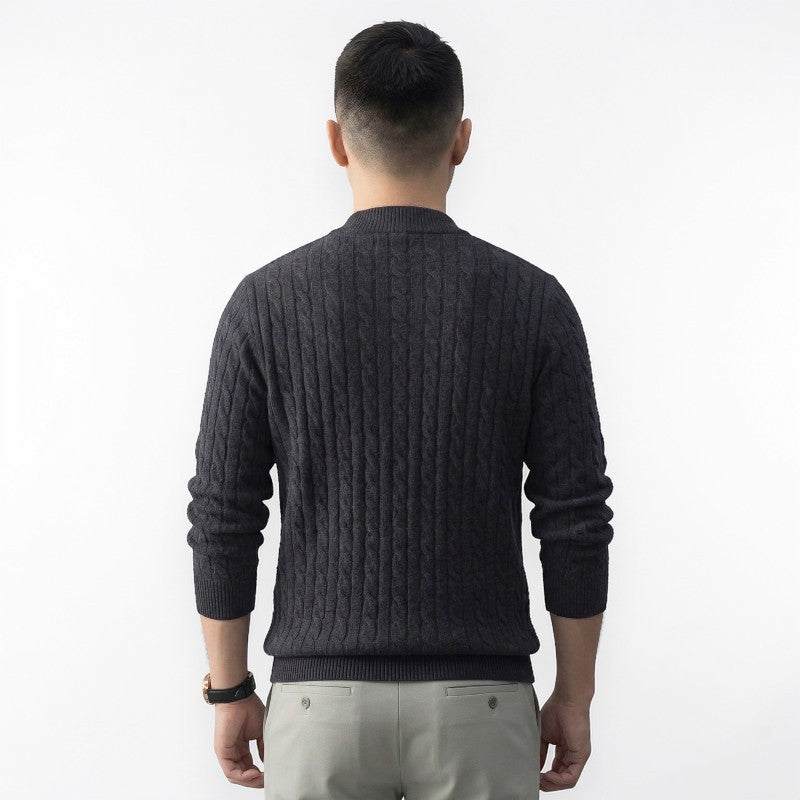 Orvalés  |  Pull Homme Maille Zip Casual Classique