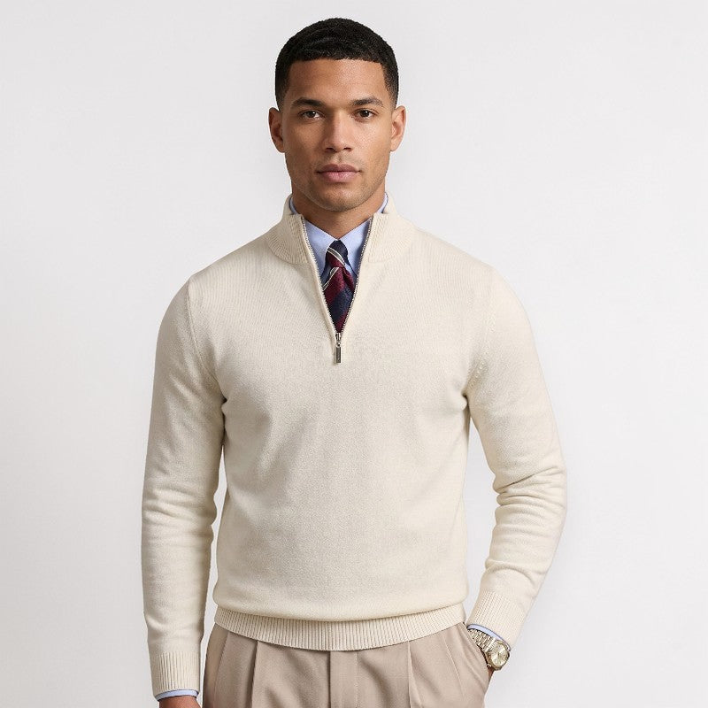 Orvalés  |  Pull homme manches longues Casual Quart de zip Coton