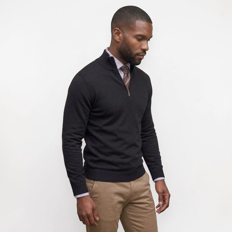 Orvalés  |  Pull homme manches longues Casual Quart de zip Coton