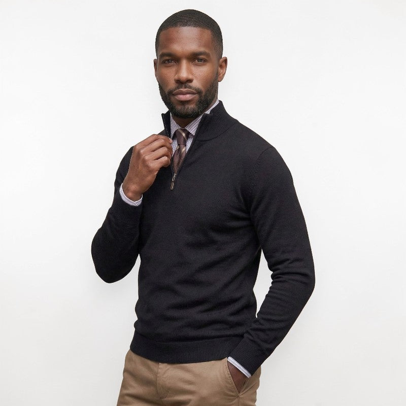 Orvalés  |  Pull homme manches longues Casual Quart de zip Coton