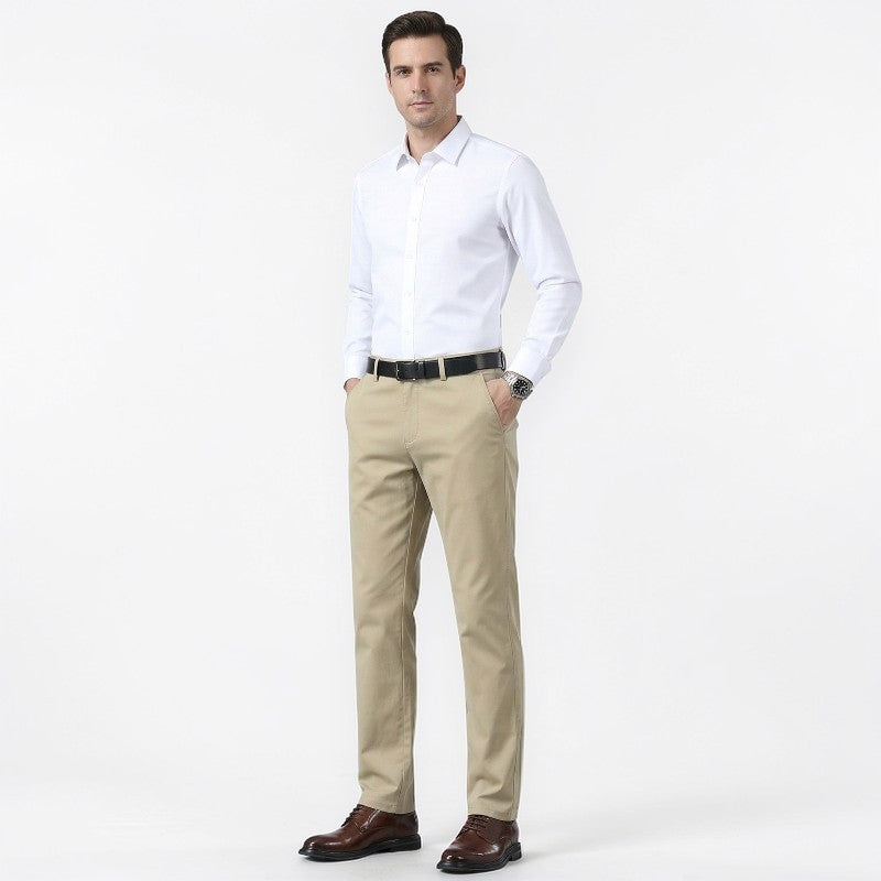 Orvalés |  Pantalon Chino Homme Kaki pour Bureau Coton Confort