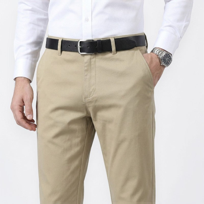 Orvalés |  Pantalon Chino Homme Kaki pour Bureau Coton Confort