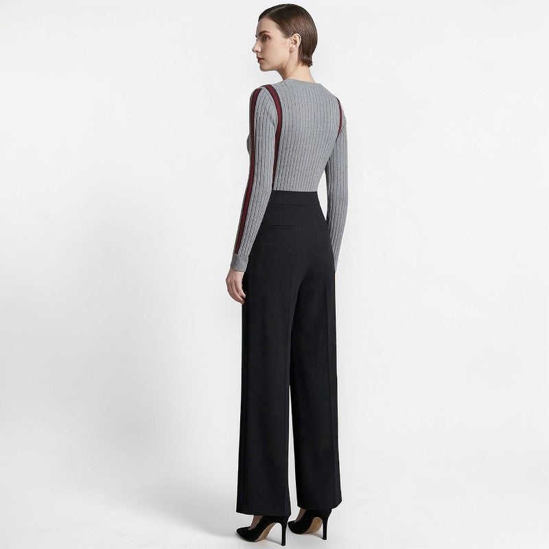 Orvalés |  Pantalon Femme Tailleur Coupe Large Classique