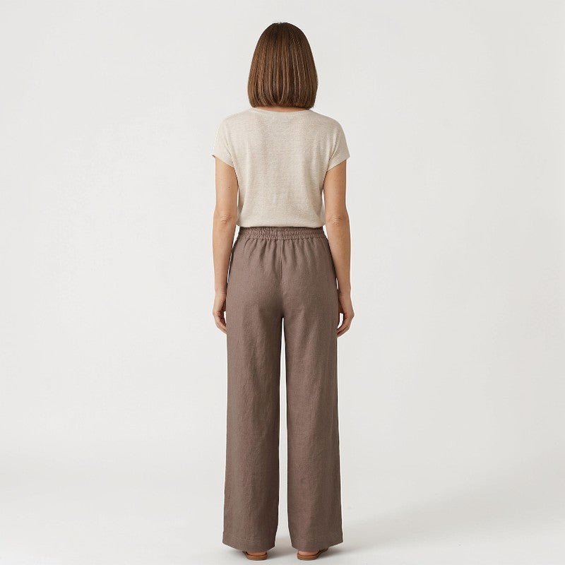 Orvalés | Pantalon Été Femme Lin Coupe Large Taille Haute