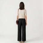 Orvalés | Pantalon Été Femme Lin Coupe Large Taille Haute