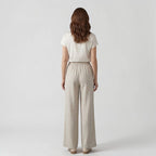 Orvalés | Pantalon Été Femme Lin Coupe Large Taille Haute