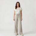 Orvalés | Pantalon Été Femme Lin Coupe Large Taille Haute