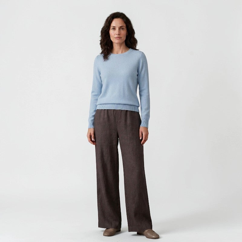 Orvalés | Pantalon Femme Lin Coupe Facile Taille Élastique Été Casual