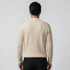 Orvalés | Pull en maille coton intemporel homme col rond côtelé