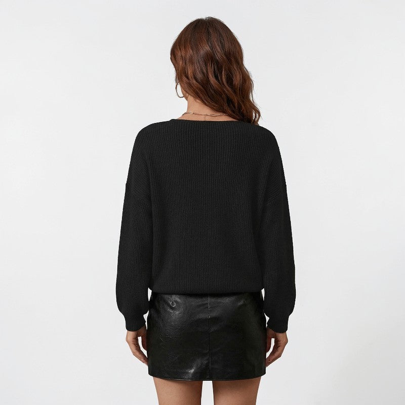 Orvalés | Pull Femme Léger Maille Fine Col V Coupe Ample